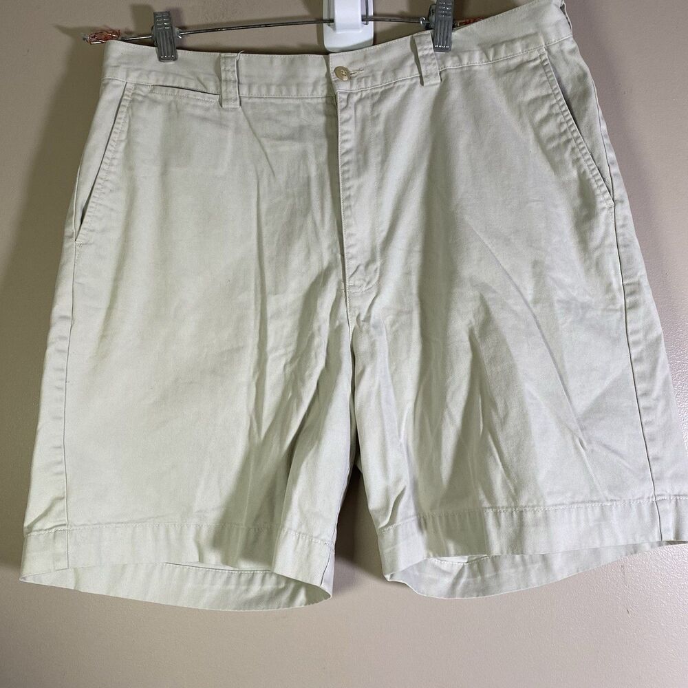 Polo Ralph Lauren Khaki Classic Fit Flat Front Chino Shorts Men's 36 Preppy